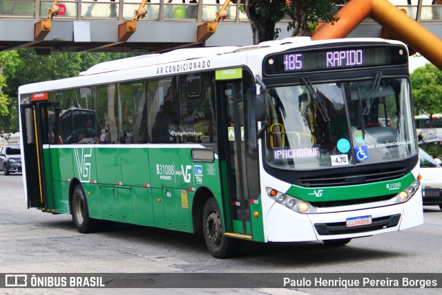 Viação VG B31088 na cidade de Rio de Janeiro, Rio de Janeiro, Brasil, por Paulo Henrique Pereira Borges. Número da foto: #12983028.