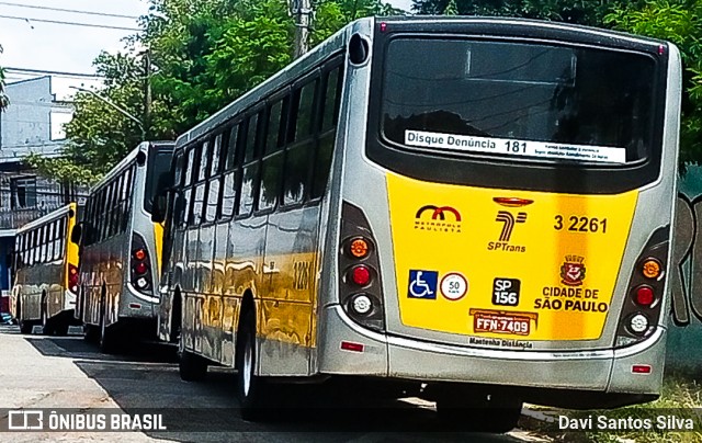 Viação Metrópole Paulista - Zona Leste 3 2261 na cidade de São Paulo, São Paulo, Brasil, por Davi Santos Silva. Número da foto: #12986050.