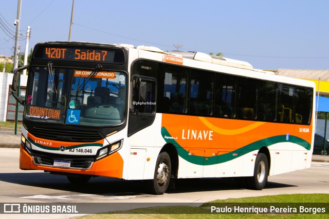 Linave Transportes RJ 146.046 na cidade de Rio de Janeiro, Rio de Janeiro, Brasil, por Paulo Henrique Pereira Borges. Número da foto: #12985489.