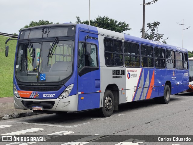 BR Mobilidade Baixada Santista 823007 na cidade de Praia Grande, São Paulo, Brasil, por Carlos Eduardo. Número da foto: #12986184.