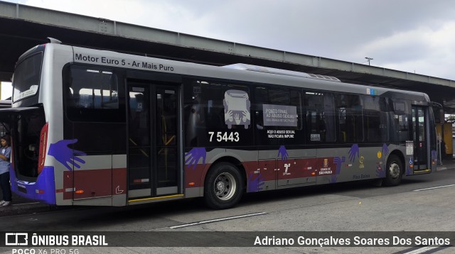 Nova Paineira Transportes Urbanos S.A 7 5443 na cidade de São Paulo, São Paulo, Brasil, por Adriano Gonçalves Soares Dos Santos. Número da foto: #12986381.