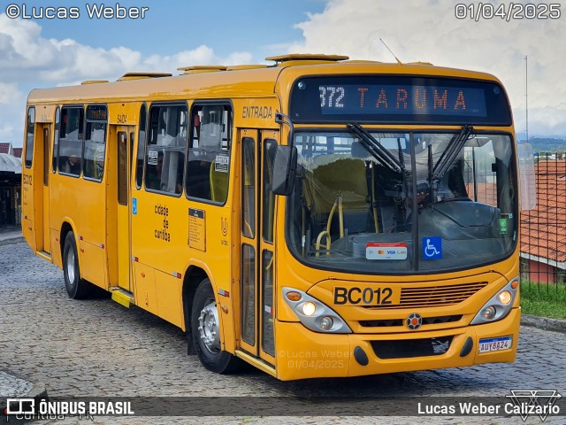 Transporte Coletivo Glória BC012 na cidade de Curitiba, Paraná, Brasil, por Lucas Weber Calizario. Número da foto: #12986626.