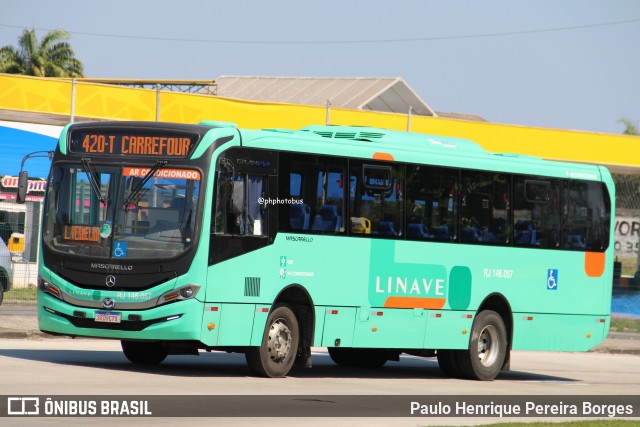 Linave Transportes RJ 146.057 na cidade de Rio de Janeiro, Rio de Janeiro, Brasil, por Paulo Henrique Pereira Borges. Número da foto: #12985496.