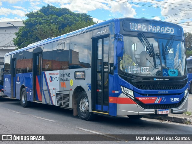 Viação Miracatiba 15.1194 na cidade de Itapecerica da Serra, São Paulo, Brasil, por Matheus Neri dos Santos. Número da foto: #12988113.