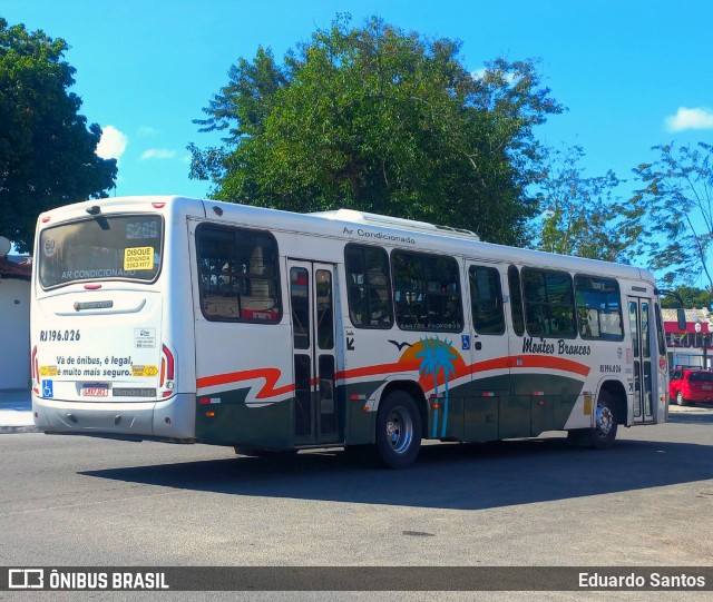 Viação Montes Brancos RJ 196.026 na cidade de Araruama, Rio de Janeiro, Brasil, por Eduardo Santos. Número da foto: #12988185.