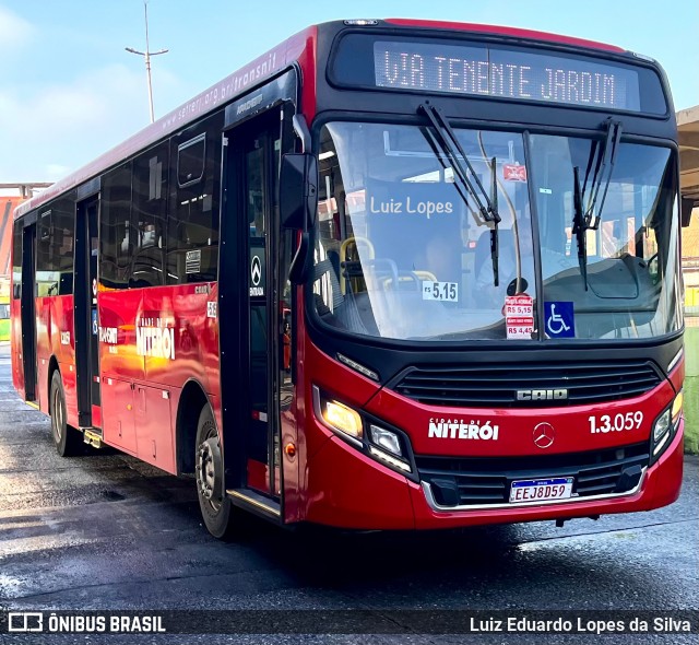 Auto Ônibus Brasília 1.3.059 na cidade de Niterói, Rio de Janeiro, Brasil, por Luiz Eduardo Lopes da Silva. Número da foto: #12991623.