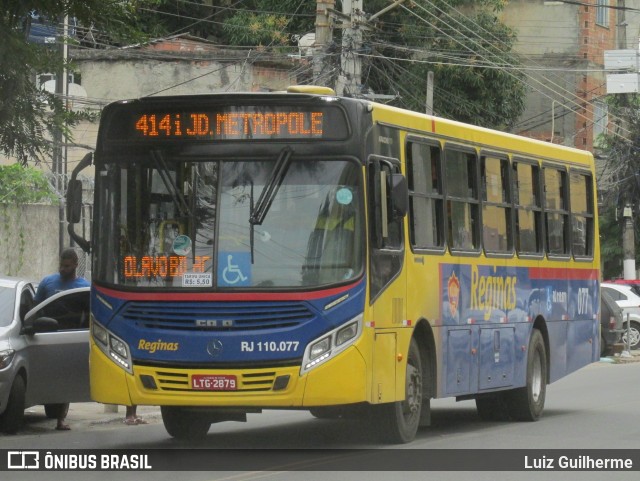Auto Viação Reginas RJ 110.077 na cidade de Duque de Caxias, Rio de Janeiro, Brasil, por Luiz Guilherme. Número da foto: #12992092.