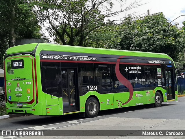 Viação Metrópole Paulista - Zona Sul 7 3504 na cidade de São Paulo, São Paulo, Brasil, por Mateus C.  Cardoso. Número da foto: #12991755.