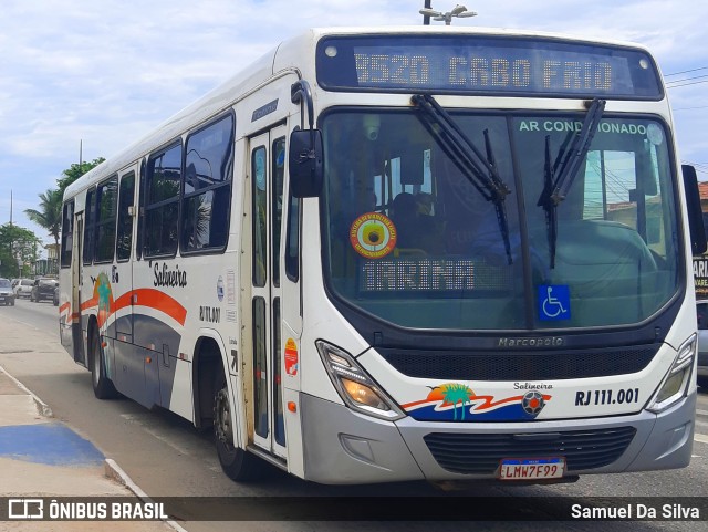 Auto Viação Salineira RJ 111.001 na cidade de Cabo Frio, Rio de Janeiro, Brasil, por Samuel Da Silva. Número da foto: #12991713.