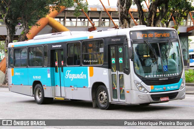 Auto Ônibus Fagundes RJ 101.437 na cidade de Rio de Janeiro, Rio de Janeiro, Brasil, por Paulo Henrique Pereira Borges. Número da foto: #12991137.