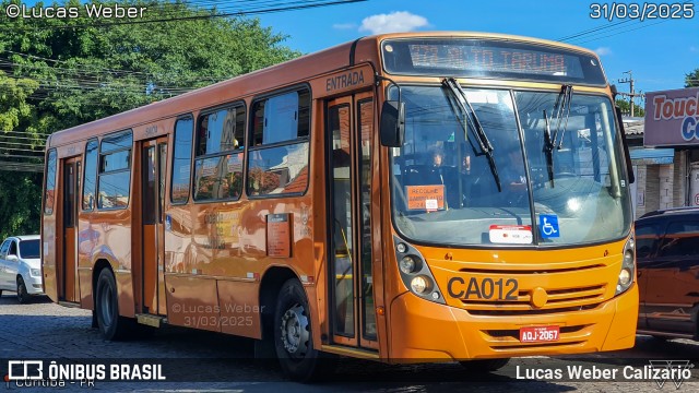 Auto Viação Santo Antônio CA012 na cidade de Curitiba, Paraná, Brasil, por Lucas Weber Calizario. Número da foto: #12990386.