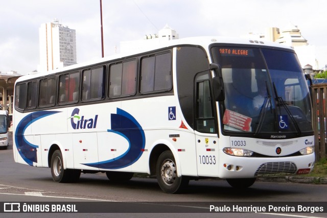 Citral Transporte e Turismo 10033 na cidade de Porto Alegre, Rio Grande do Sul, Brasil, por Paulo Henrique Pereira Borges. Número da foto: #12995446.