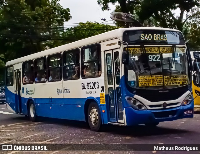 Transportes Águas Lindas BL-92203 na cidade de Belém, Pará, Brasil, por Matheus Rodrigues. Número da foto: #12996549.