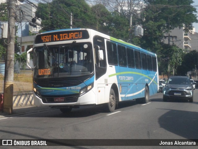 Viação Ponte Coberta RJ 190.089 na cidade de Nova Iguaçu, Rio de Janeiro, Brasil, por Jonas Alcantara. Número da foto: #12996792.