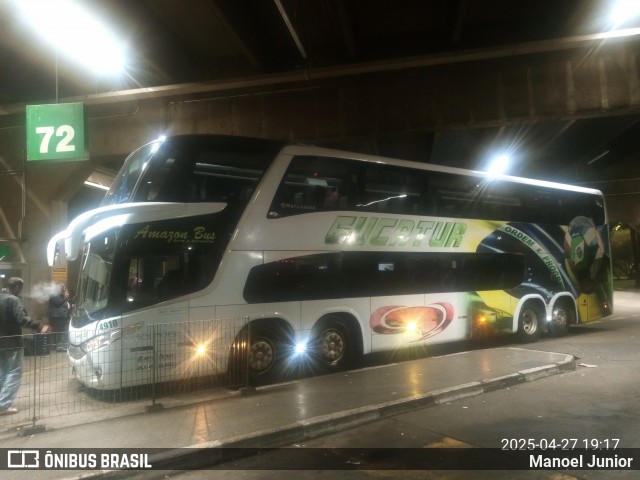Eucatur - Empresa União Cascavel de Transportes e Turismo 4910 na cidade de São Paulo, São Paulo, Brasil, por Manoel Junior. Número da foto: #12998533.