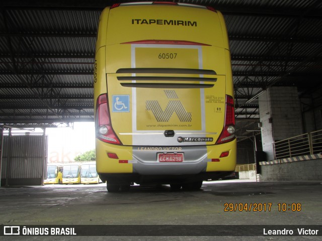 Viação Itapemirim 60507 na cidade de Belo Horizonte, Minas Gerais, Brasil, por Leandro  Victor. Número da foto: #12997837.
