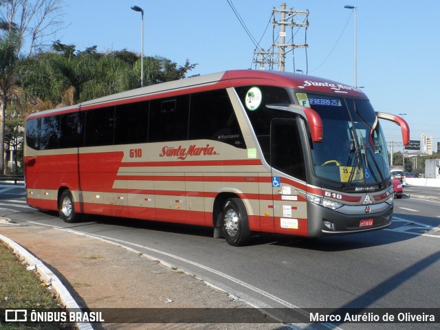 Santa Maria Fretamento e Turismo > Transportes Santa Maria(SP) 610 na cidade de São Paulo, São Paulo, Brasil, por Marco Aurélio de Oliveira. Número da foto: #12997987.