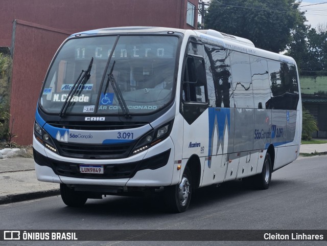 Auto Ônibus Alcântara 3.091 na cidade de São Gonçalo, Rio de Janeiro, Brasil, por Cleiton Linhares. Número da foto: #12998364.