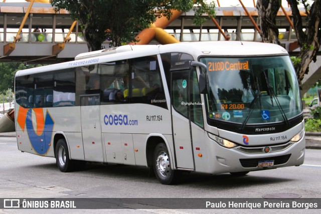 Coesa Transportes RJ 117.154 na cidade de Rio de Janeiro, Rio de Janeiro, Brasil, por Paulo Henrique Pereira Borges. Número da foto: #13001898.