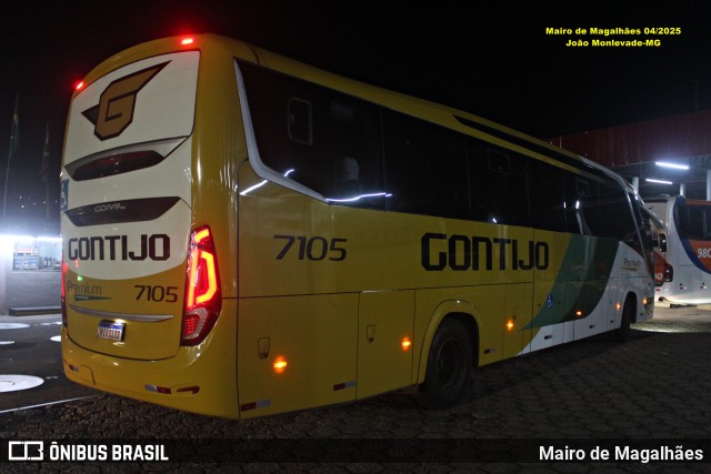 Empresa Gontijo de Transportes 7105 na cidade de João Monlevade, Minas Gerais, Brasil, por Mairo de Magalhães. Número da foto: #13000524.