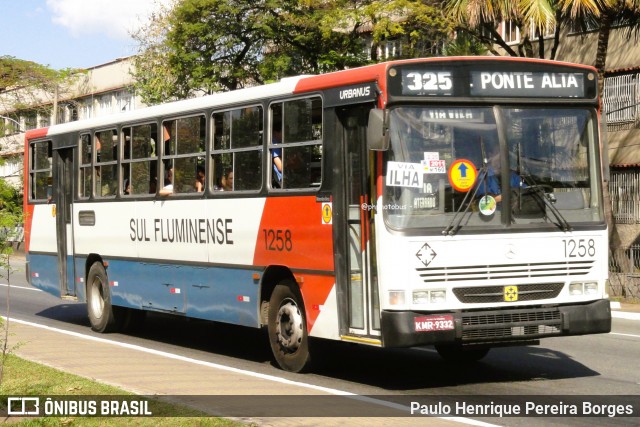 Viação Sul Fluminense 1258 na cidade de Volta Redonda, Rio de Janeiro, Brasil, por Paulo Henrique Pereira Borges. Número da foto: #13001928.