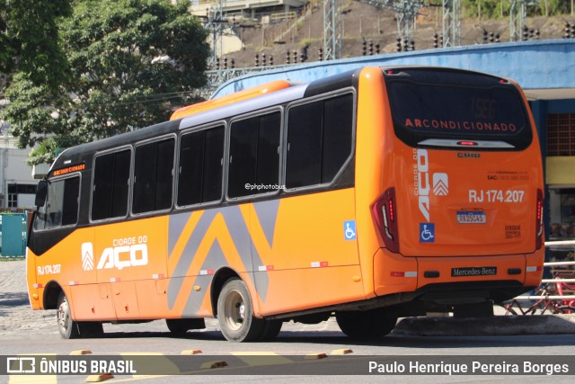 Viação Cidade do Aço RJ 174.207 na cidade de Piraí, Rio de Janeiro, Brasil, por Paulo Henrique Pereira Borges. Número da foto: #12931072.