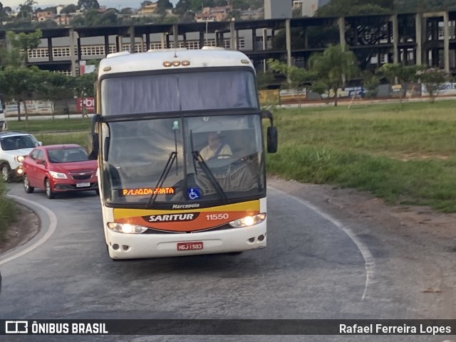 Saritur - Santa Rita Transporte Urbano e Rodoviário 11550 na cidade de Juatuba, Minas Gerais, Brasil, por Rafael Ferreira Lopes. Número da foto: #12930517.