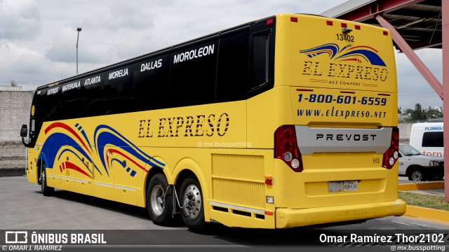 El Expreso Bus Company 13402 na cidade de Tarímbaro, Michoacán, México, por Omar Ramírez Thor2102. Número da foto: #13003209.