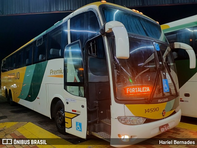 Empresa Gontijo de Transportes 14590 na cidade de João Monlevade, Minas Gerais, Brasil, por Hariel Bernades. Número da foto: #13003201.