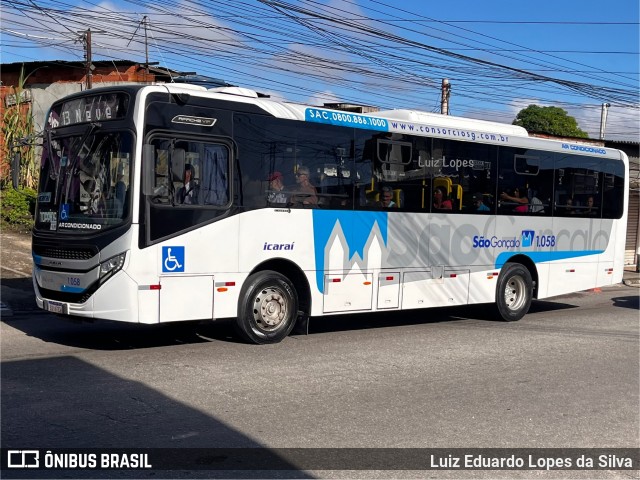 Icaraí Auto Transportes 1.058 na cidade de São Gonçalo, Rio de Janeiro, Brasil, por Luiz Eduardo Lopes da Silva. Número da foto: #13003644.