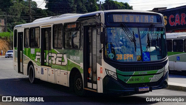 Transportes Flores RJ 128.010 na cidade de Belford Roxo, Rio de Janeiro, Brasil, por Gabriel Conceição. Número da foto: #13003561.