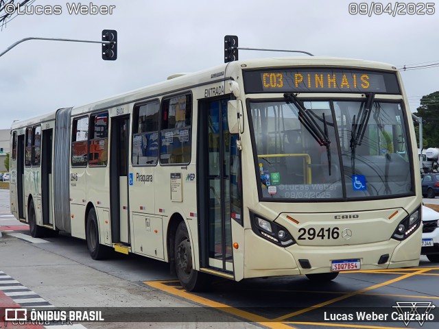 Viação Piraquara 29416 na cidade de Curitiba, Paraná, Brasil, por Lucas Weber Calizario. Número da foto: #13003346.