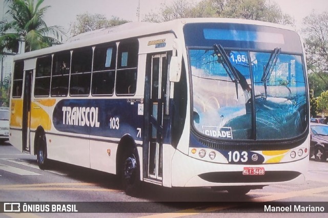 Transcol - Transportes Coletivos Ltda. 103 na cidade de Recife, Pernambuco, Brasil, por Manoel Mariano. Número da foto: #13003318.