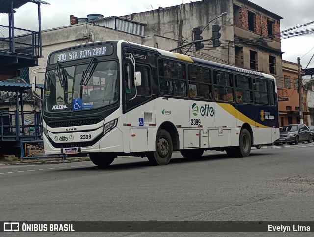 Viação Elite 2399 na cidade de Volta Redonda, Rio de Janeiro, Brasil, por Evelyn Lima. Número da foto: #13004026.