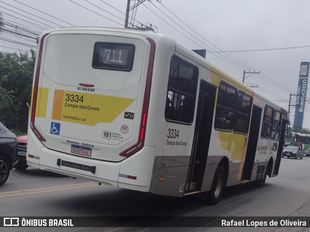 Viação Campo dos Ouros 3334 na cidade de Guarulhos, São Paulo, Brasil, por Rafael Lopes de Oliveira. Número da foto: #12933887.