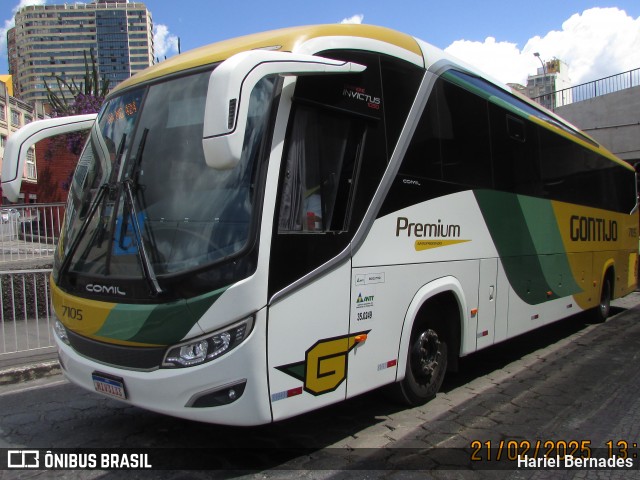 Empresa Gontijo de Transportes 7105 na cidade de Belo Horizonte, Minas Gerais, Brasil, por Hariel Bernades. Número da foto: #12936131.