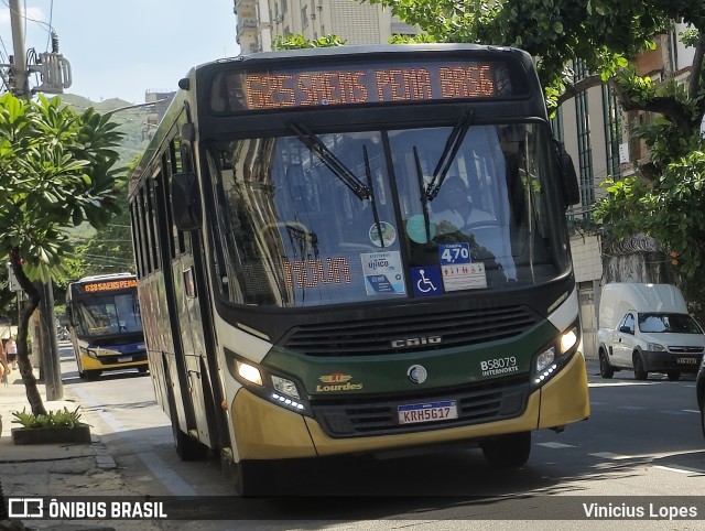 Viação Nossa Senhora de Lourdes B58079 na cidade de Rio de Janeiro, Rio de Janeiro, Brasil, por Vinicius Lopes. Número da foto: #12934866.