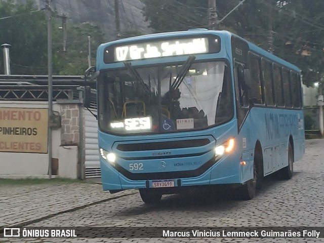 FAOL - Friburgo Auto Ônibus 592 na cidade de Nova Friburgo, Rio de Janeiro, Brasil, por Marcus Vinicius Lemmeck Guimarães Folly. Número da foto: #12935143.