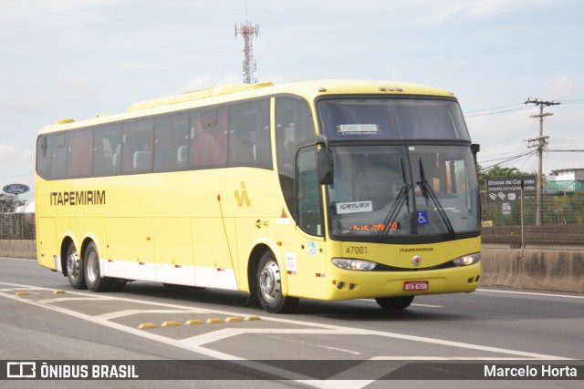 Viação Itapemirim 47001 na cidade de Rio de Janeiro, Rio de Janeiro, Brasil, por Marcelo Horta. Número da foto: #12935008.