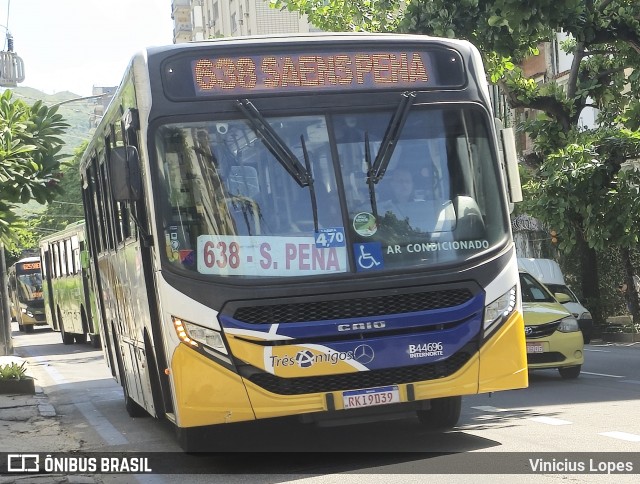 Auto Viação Três Amigos B44696 na cidade de Rio de Janeiro, Rio de Janeiro, Brasil, por Vinicius Lopes. Número da foto: #12934894.