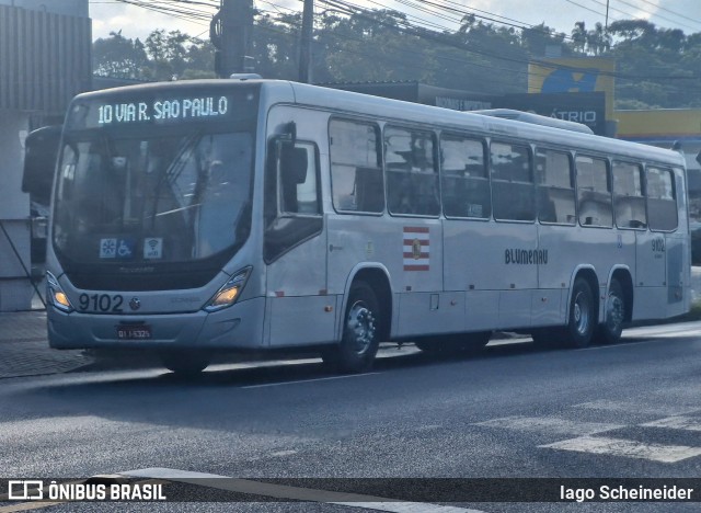 BluMob - Concessionária de Transporte Urbano de Blumenau 9102 na cidade de Blumenau, Santa Catarina, Brasil, por Iago Scheineider. Número da foto: #12937300.