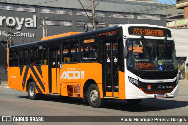 Viação Cidade do Aço RJ 174.216 na cidade de Volta Redonda, Rio de Janeiro, Brasil, por Paulo Henrique Pereira Borges. Número da foto: #12941121.