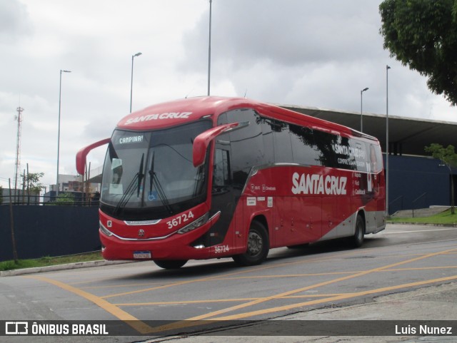 Viação Santa Cruz 36724 na cidade de São Bernardo do Campo, São Paulo, Brasil, por Luis Nunez. Número da foto: #12942925.