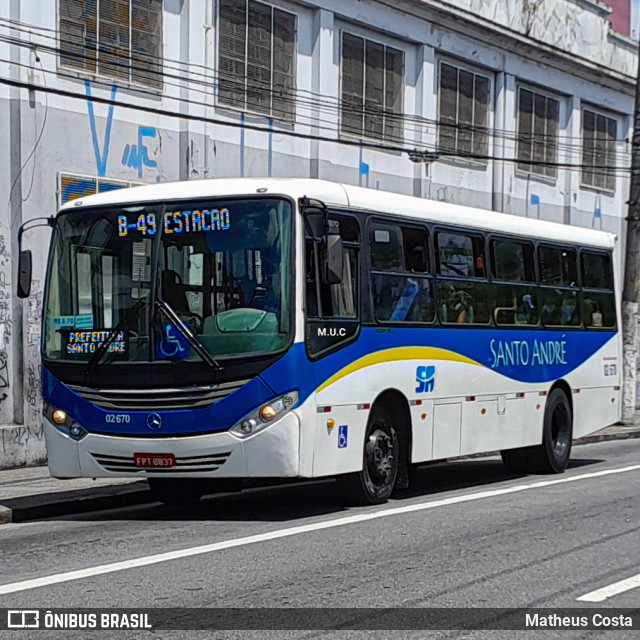 Viação Vaz 02 670 na cidade de Santo André, São Paulo, Brasil, por Matheus Costa. Número da foto: #12943820.