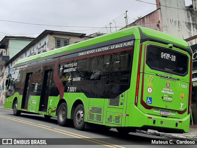 Nova Paineira Transportes Urbanos S.A 7 5001 na cidade de São Paulo, São Paulo, Brasil, por Mateus C.  Cardoso. Número da foto: #12942962.