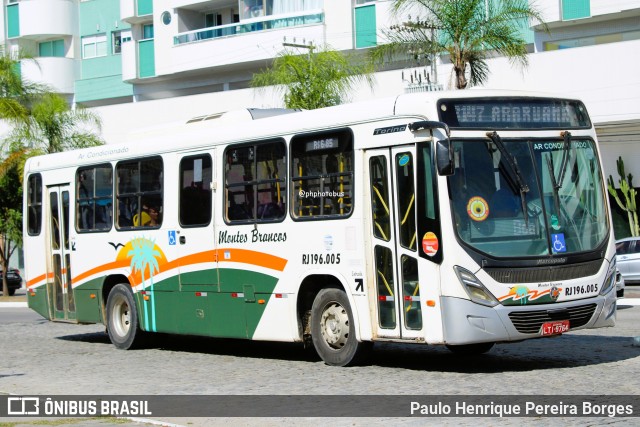 Viação Montes Brancos RJ 196.005 na cidade de Cabo Frio, Rio de Janeiro, Brasil, por Paulo Henrique Pereira Borges. Número da foto: #12943589.