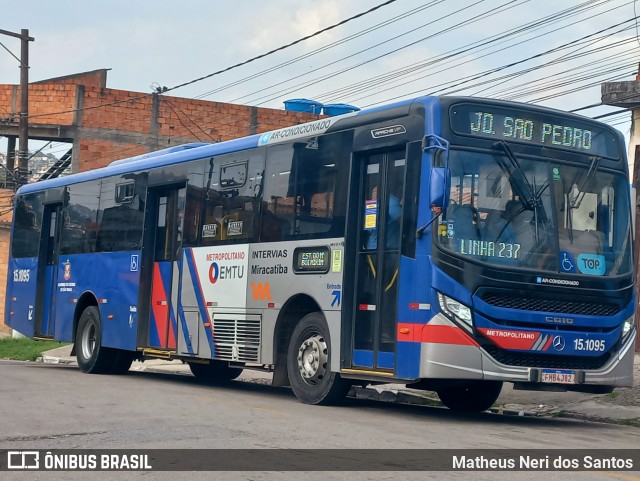 Viação Miracatiba 15.1095 na cidade de Itapecerica da Serra, São Paulo, Brasil, por Matheus Neri dos Santos. Número da foto: #12942688.