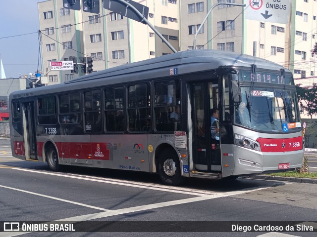 Viação Metrópole Paulista - Zona Sul 7 3358 na cidade de São Paulo, São Paulo, Brasil, por Diego Cardoso da Silva. Número da foto: #12944903.