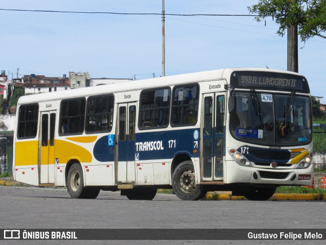 Transcol - Transportes Coletivos Ltda. 171 na cidade de Recife, Pernambuco, Brasil, por Gustavo Felipe Melo. Número da foto: #12945315.
