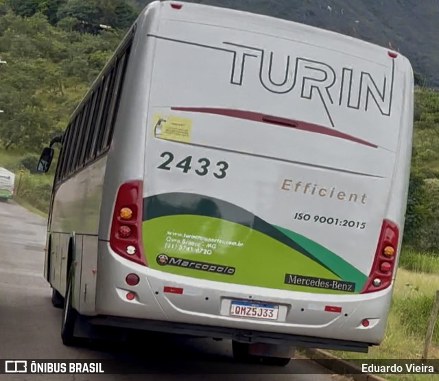 Turin Transportes 2433 na cidade de Ouro Branco, Minas Gerais, Brasil, por Eduardo Vieira. Número da foto: #12944410.